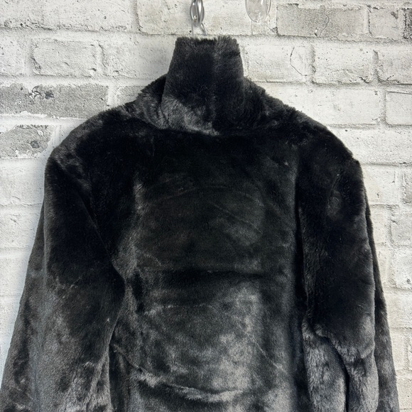 Vintage Faux Fur Mid Thigh Black Coat - Picture 7 of 12